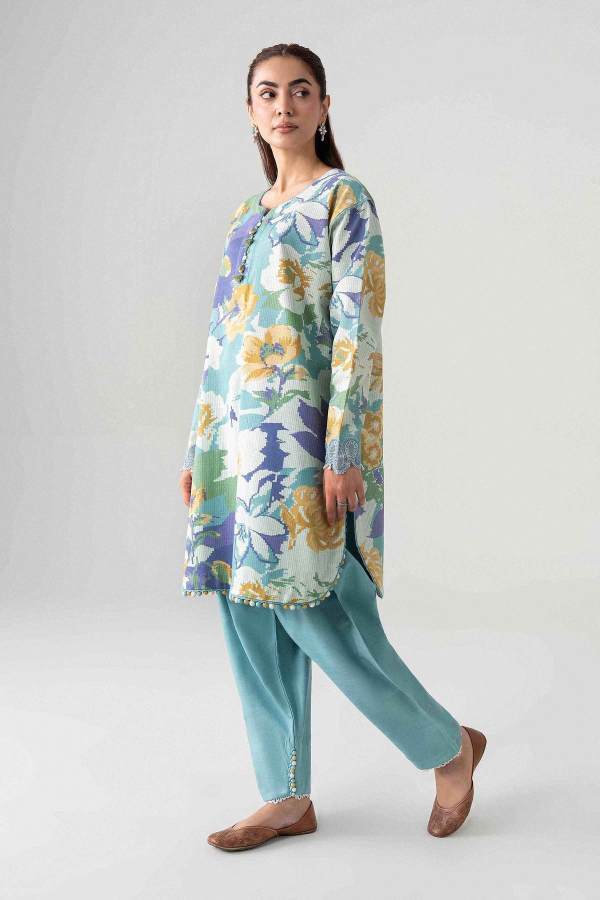 2 Piece - Printed Embroidered Suit - U2STE-NISHA26WV1-30