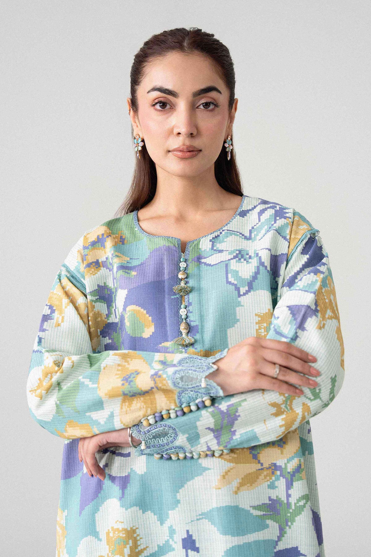 2 Piece - Printed Embroidered Suit - U2STE-NISHA26WV1-30