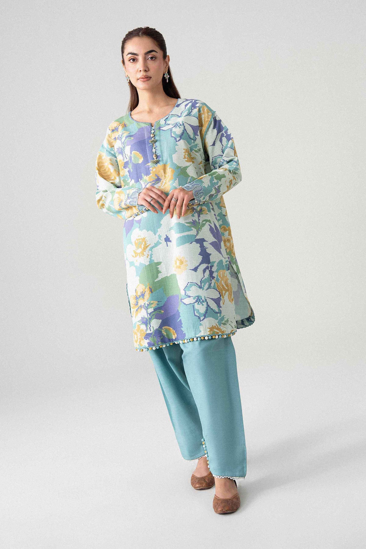 2 Piece - Printed Embroidered Suit - U2STE-NISHA26WV1-30
