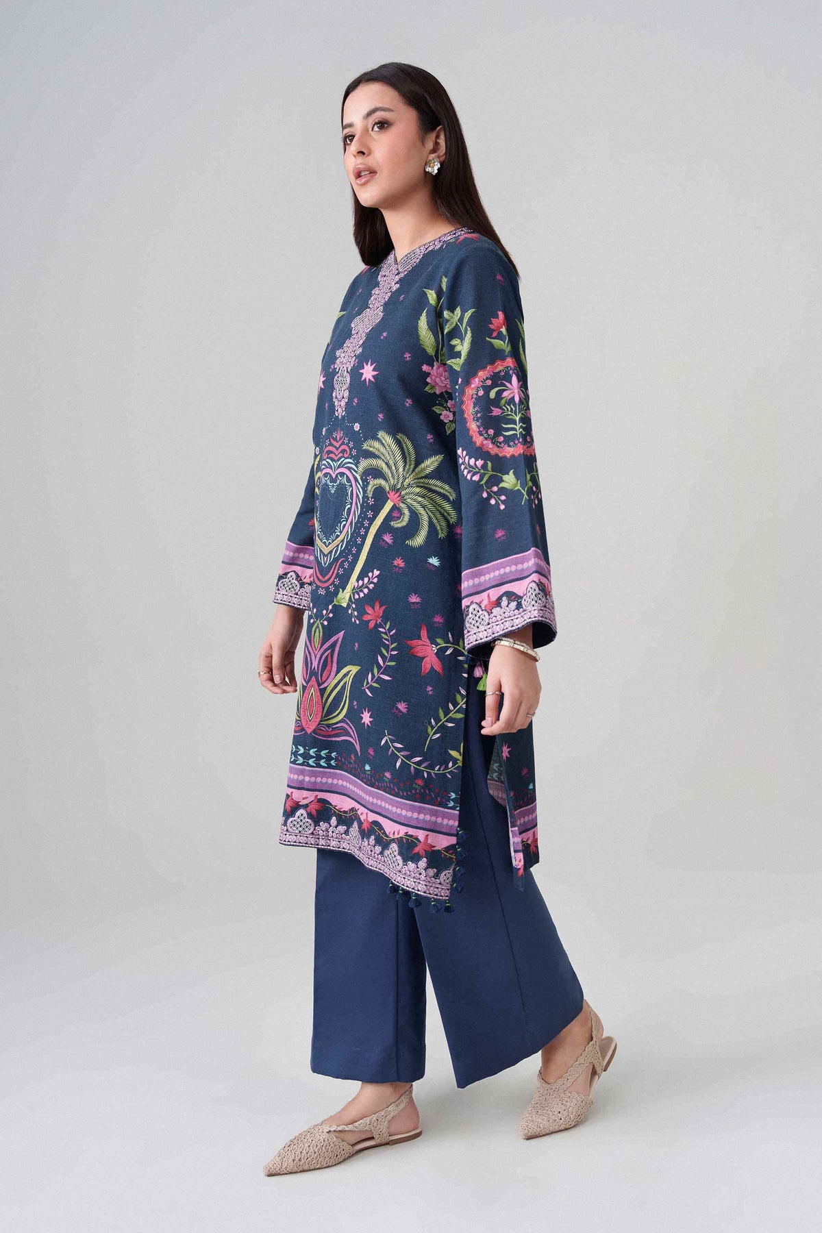 2 Piece - Digital Printed Embroidered Suit - U2STE-NISHA26WV1-31