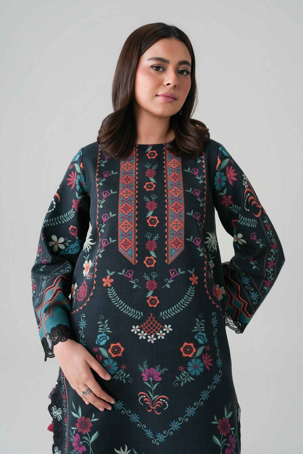 2 Piece - Digital Printed Embroidered Suit - U2STE-NISHA26WV1-35