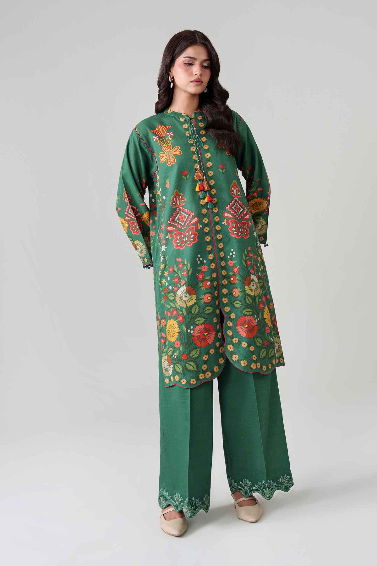 2 Piece - Digital Printed Embroidered Suit - U2STE-NISHA26WV1-37