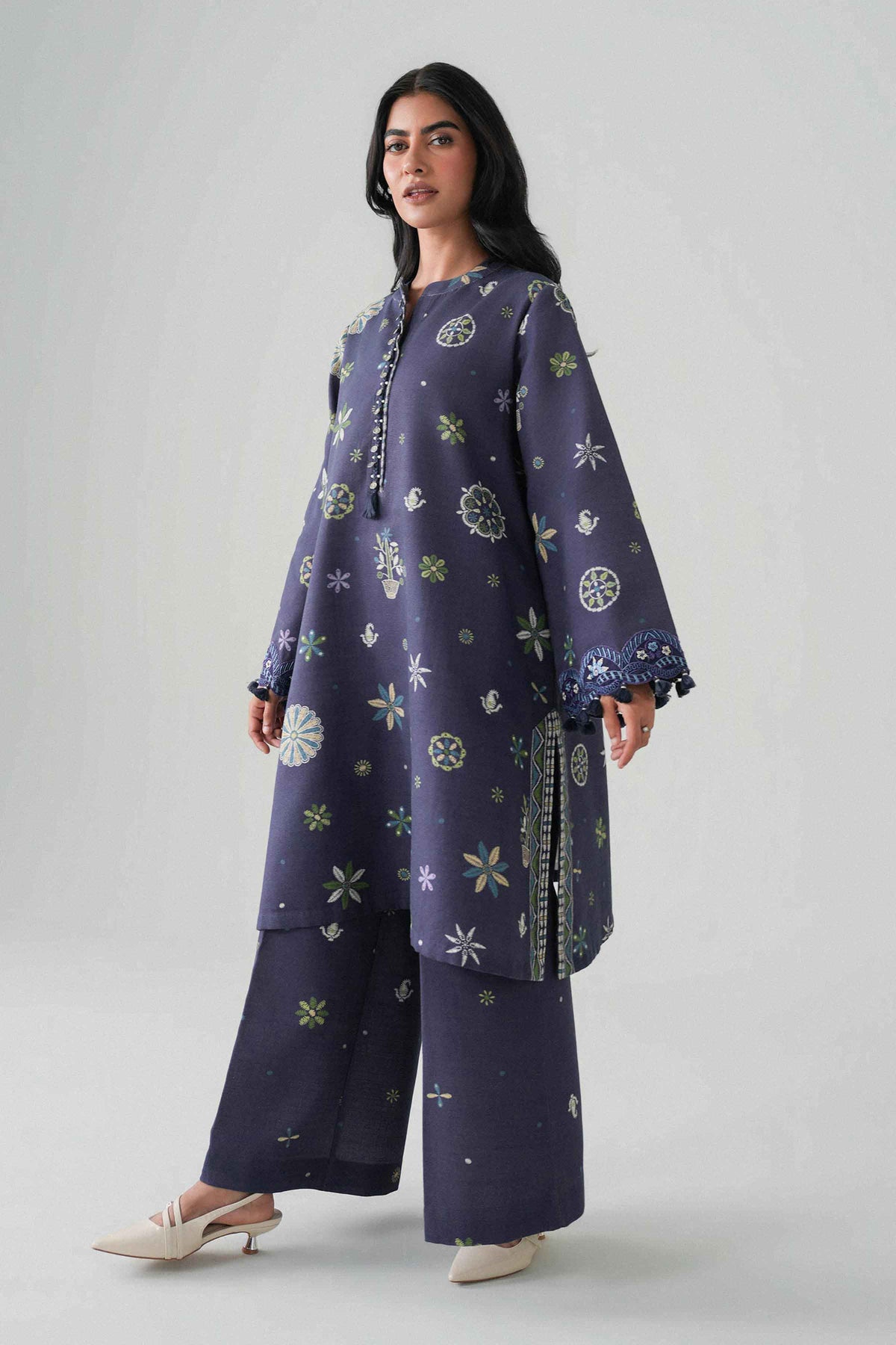 2 Piece - Printed Embroidered Suit - U2STE-NISHA26WV1-42