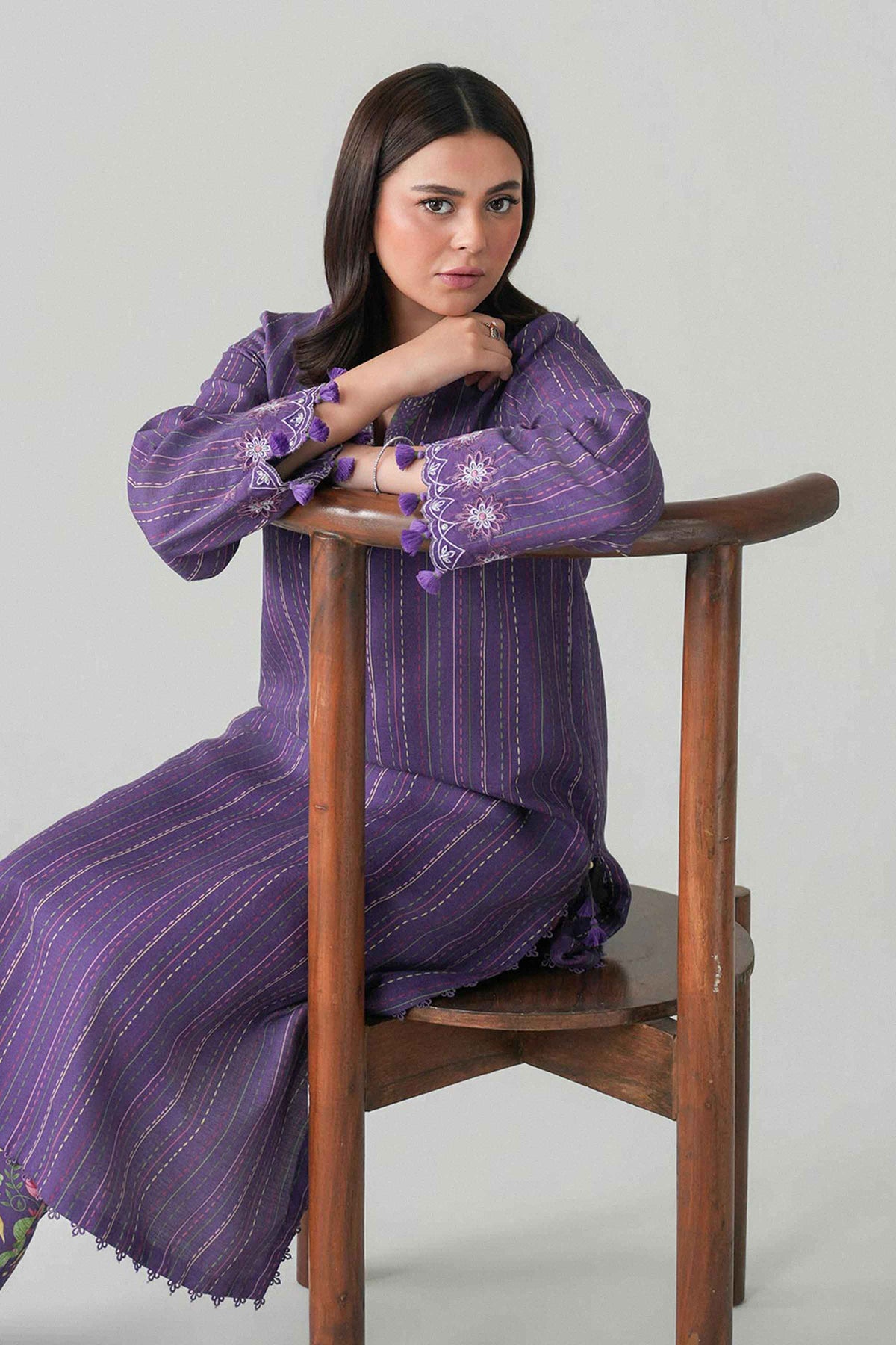 2 Piece - Printed Embroidered Suit - U2STE-NISHA26WV1-47