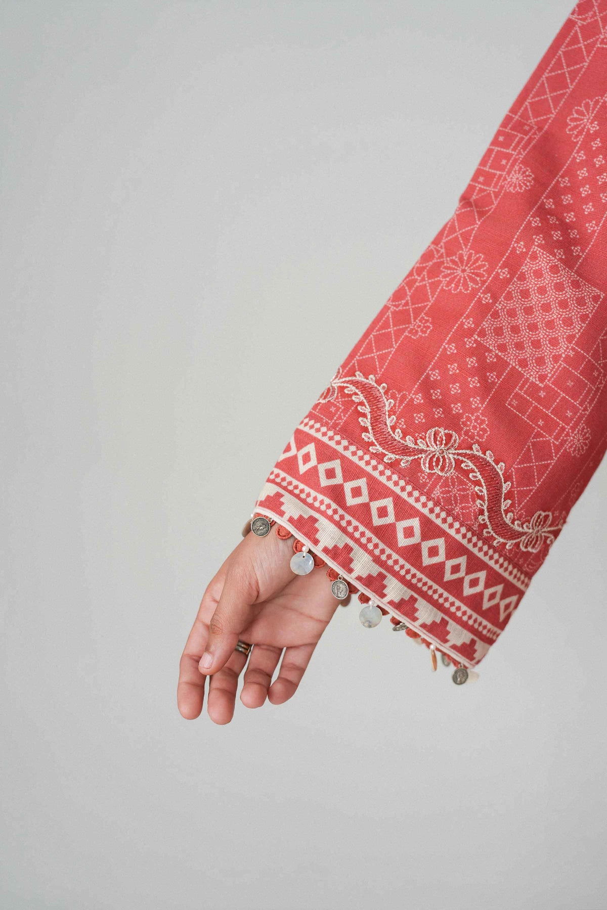 2 Piece - Printed Embroidered Suit - U2STE-NISHA26WV1-48