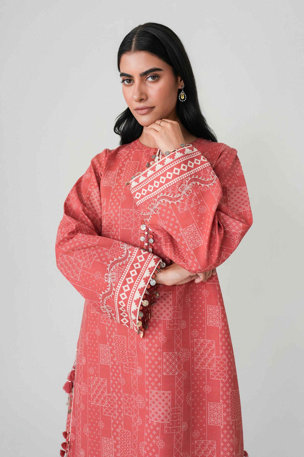 2 Piece - Printed Embroidered Suit - U2STE-NISHA26WV1-48