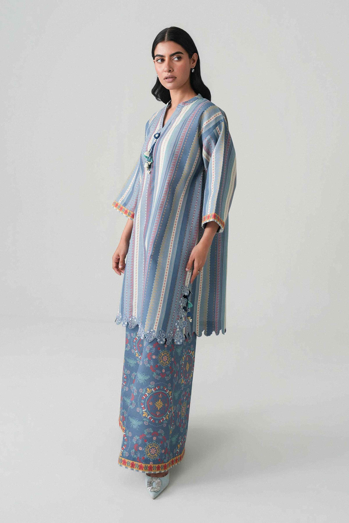 2 Piece - Printed Embroidered Suit - U2STE-NISHA26WV1-50