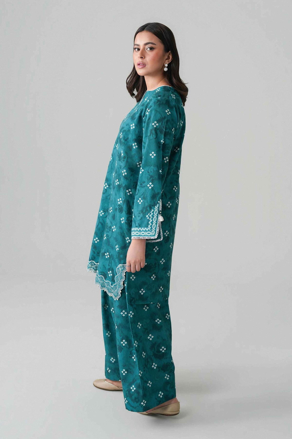 2 Piece - Printed Embroidered Suit - U2STE-NISHA26WV1-51