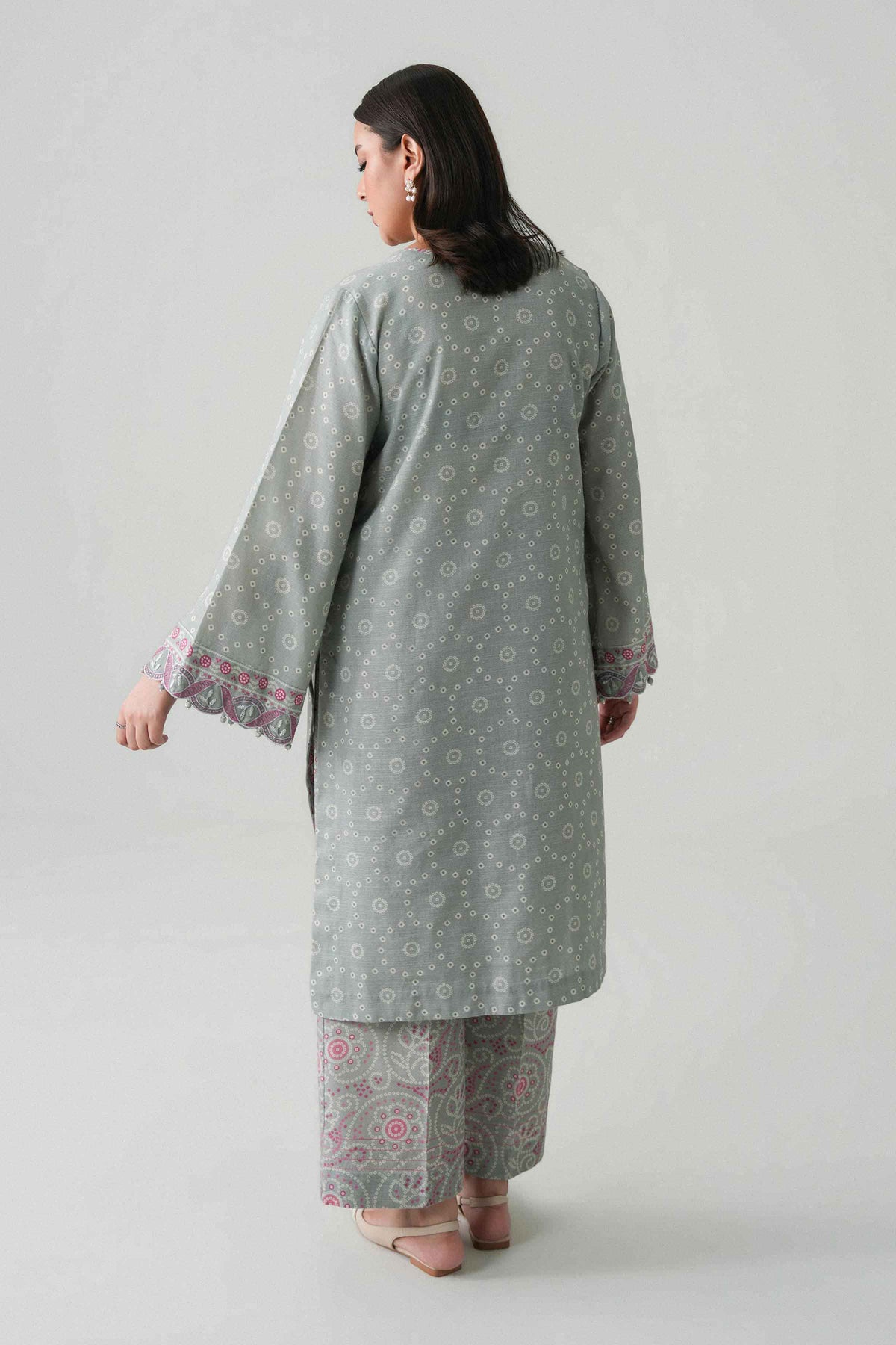 2 Piece - Printed Embroidered Suit - U2STE-NISHA26WV1-55
