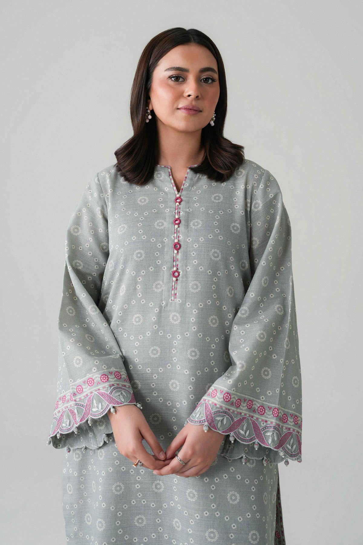 2 Piece - Printed Embroidered Suit - U2STE-NISHA26WV1-55