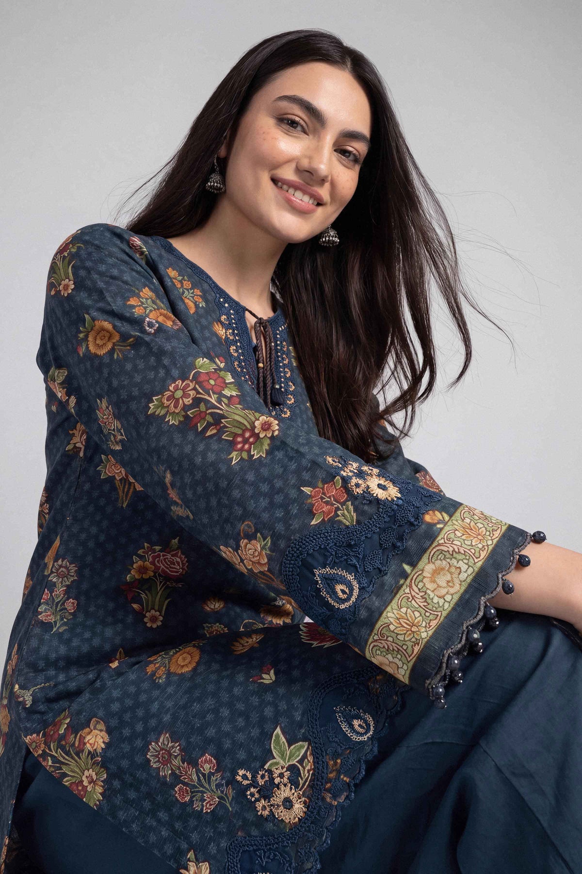 2 Piece - Printed Embroidered Suit - U2STE-NISHA26WV1-57