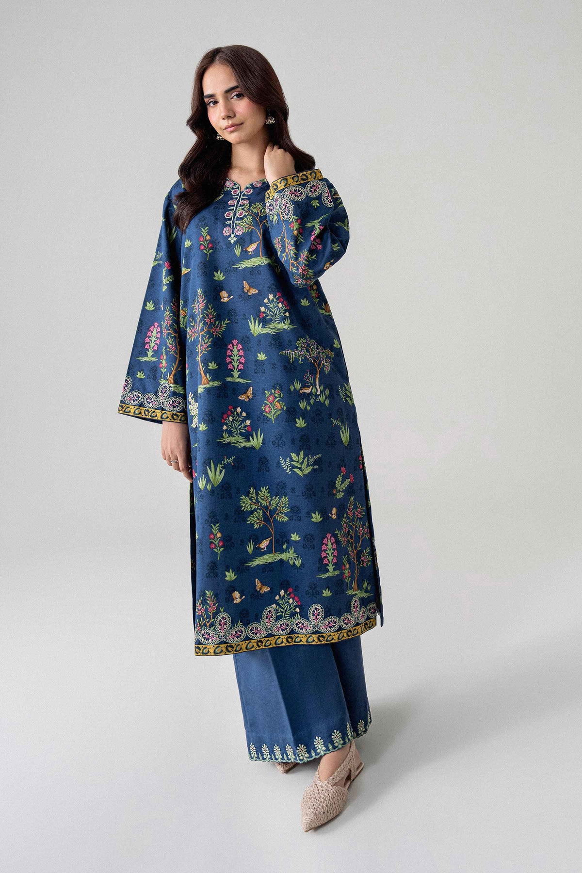 2 Piece - Printed Embroidered Suit - U2STE-NISHA26WV1-59