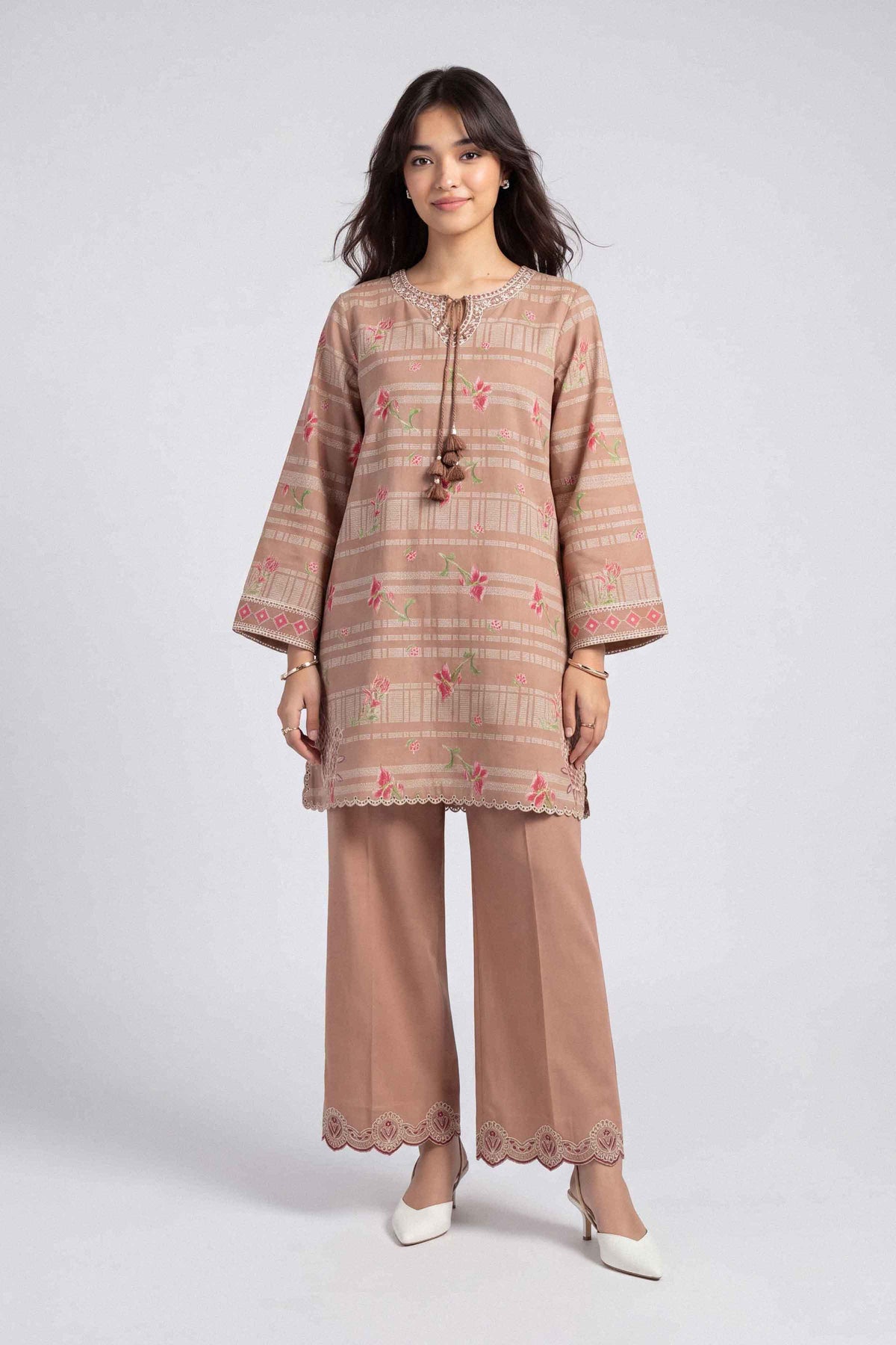 2 Piece - Printed Embroidered Suit - U2STE-NISHA26WV1-63