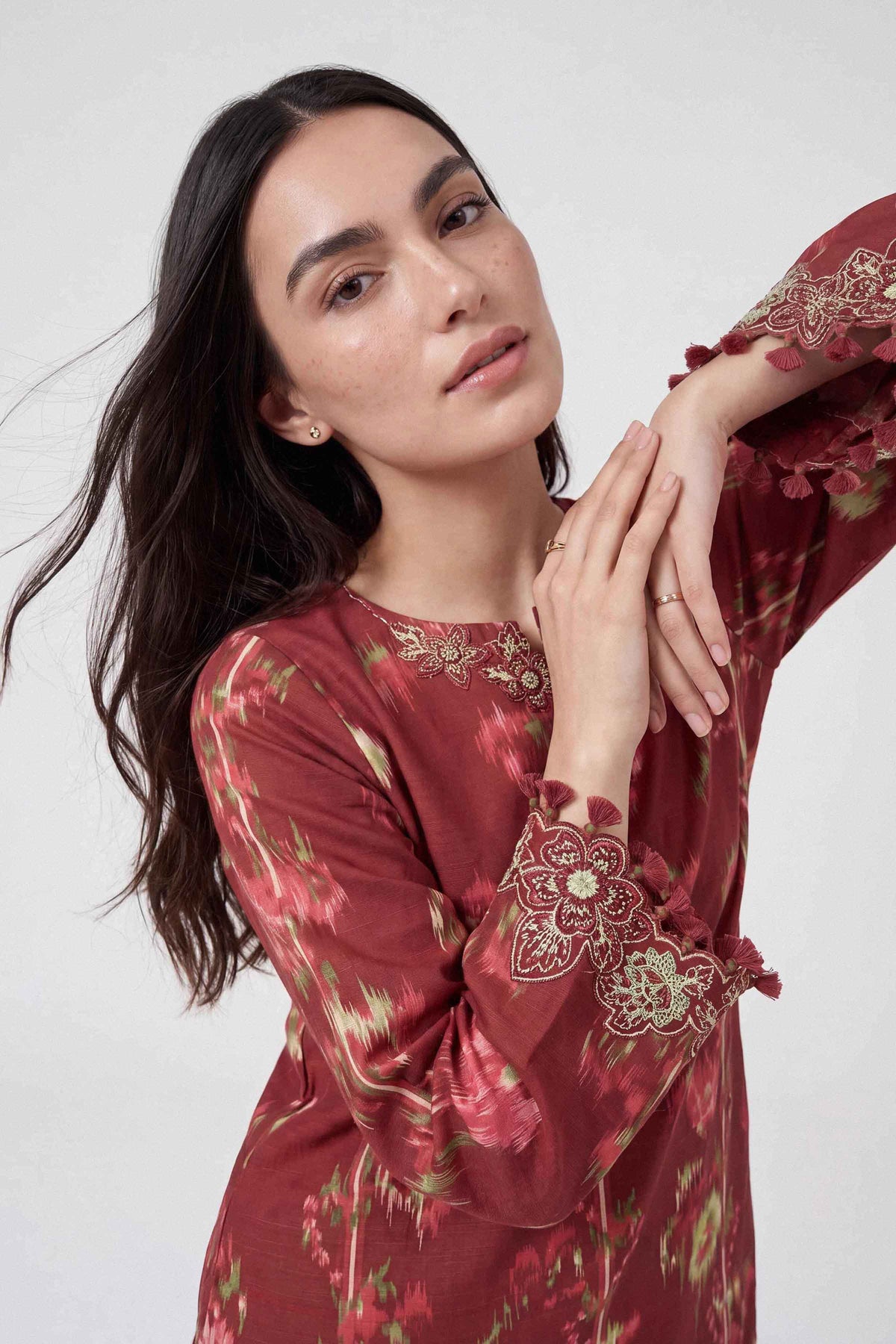 2 Piece - Printed Embroidered Suit - U2STE-NISHA26WV1-64