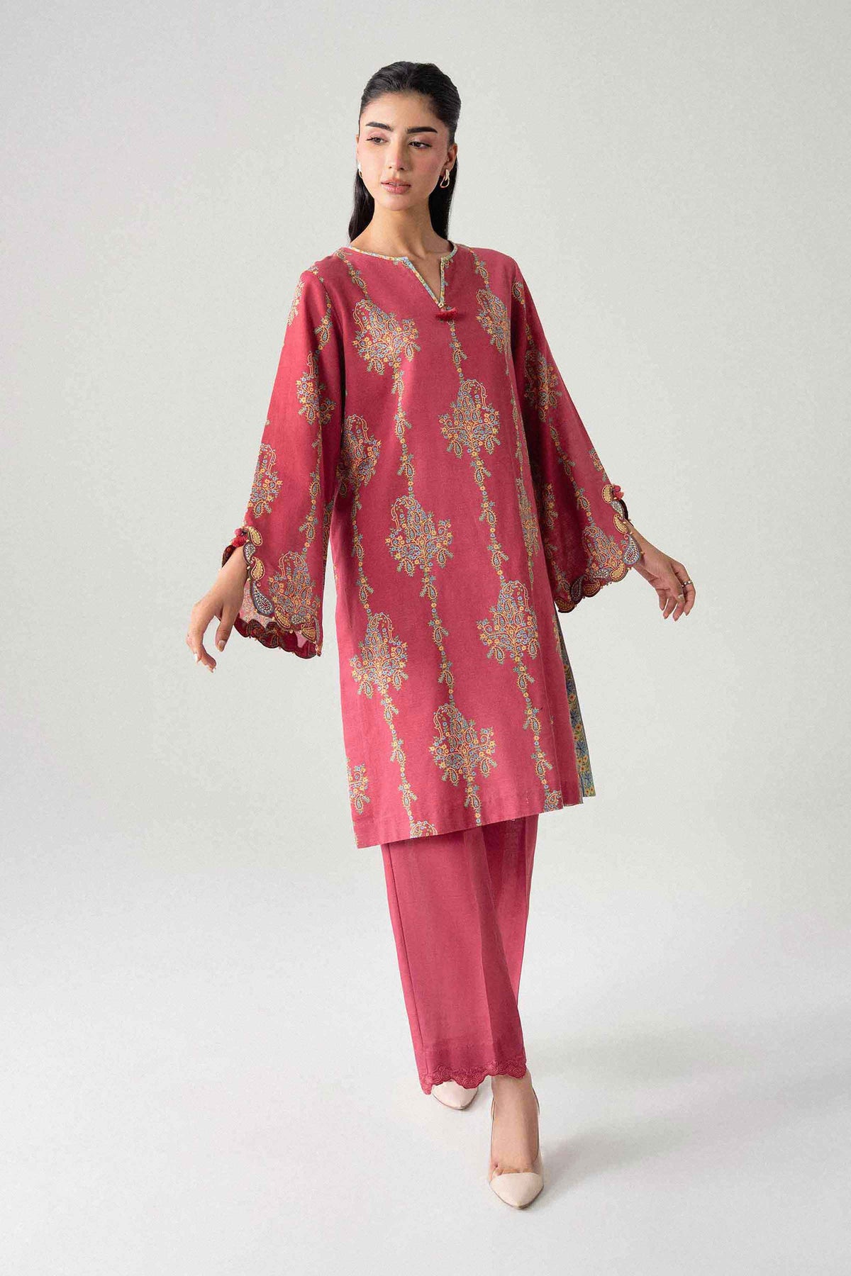 2 Piece - Printed Embroidered Suit - U2STE-NISHA26WV1-7