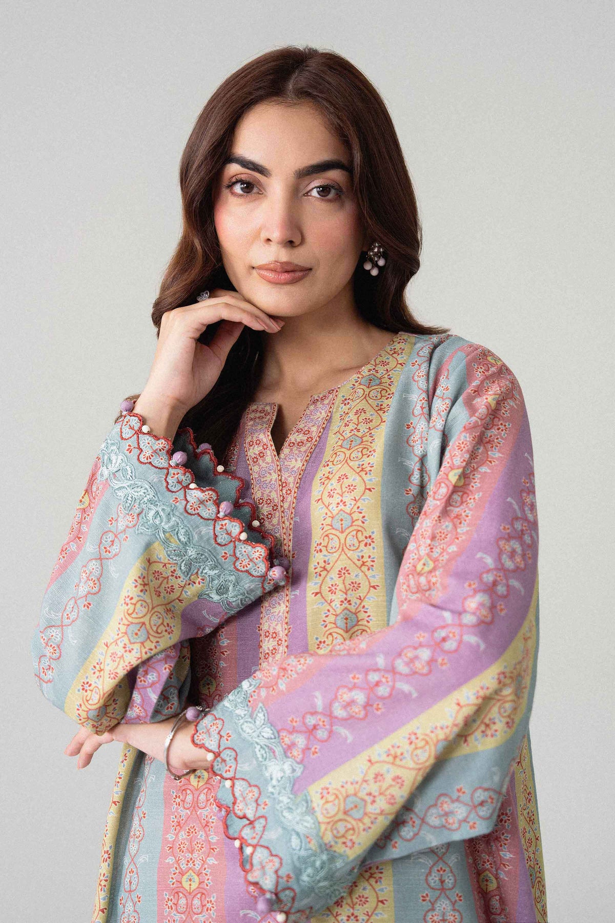 2 Piece - Printed Embroidered Suit - U2STE-NISHA26WV1-9