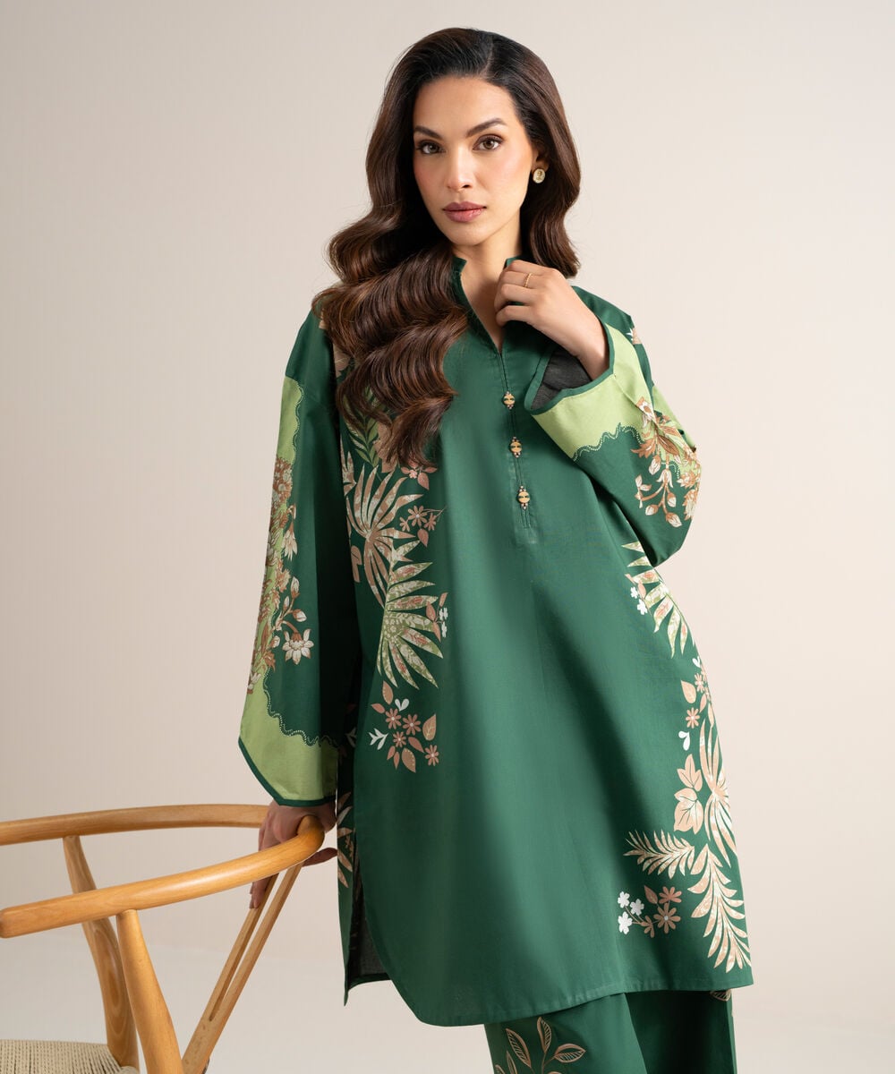 2 Piece - Printed Lawn Suit U2TDDS26V749