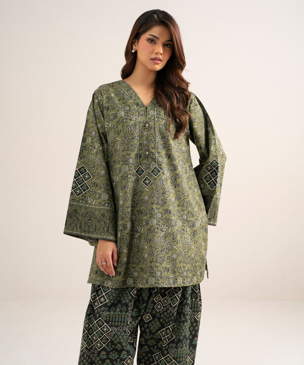 2 Piece - Printed Cotton Suit