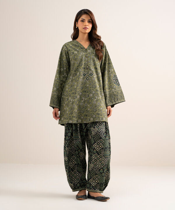 2 Piece - Printed Cotton Suit
