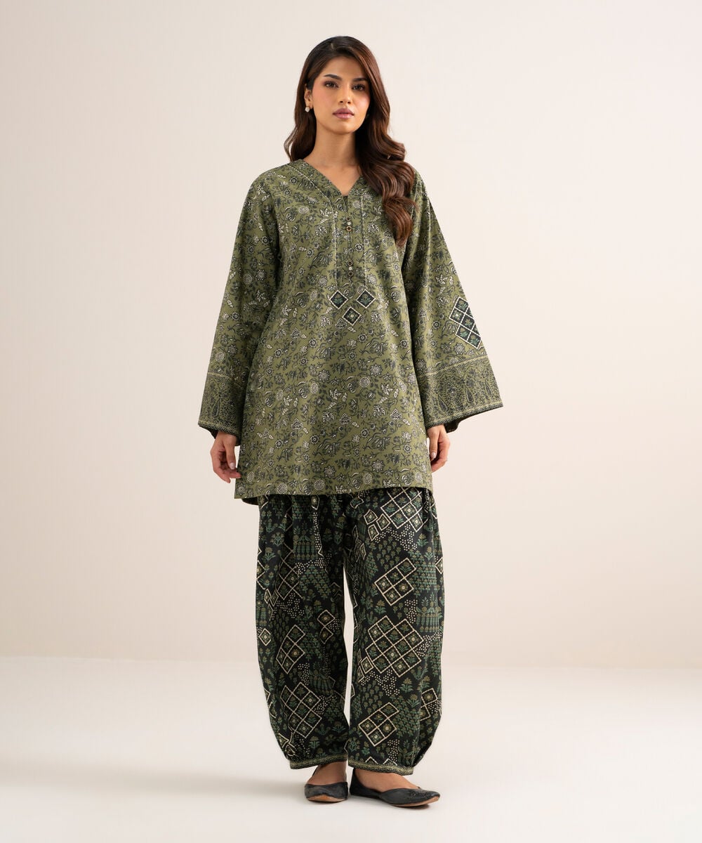 2 Piece - Printed Cotton Suit U2TDDS26V753