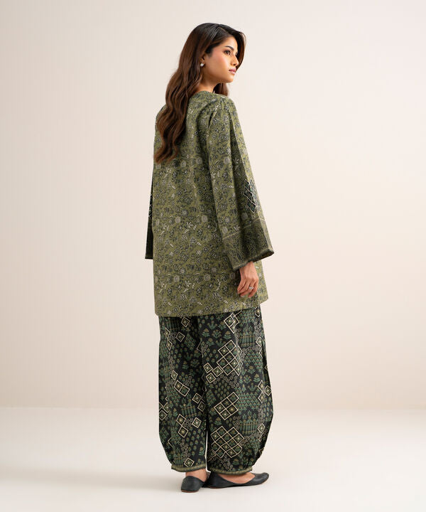 2 Piece - Printed Cotton Suit