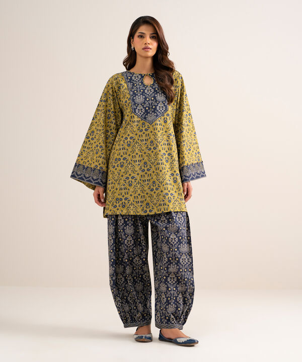 2 Piece - Printed Cotton Suit