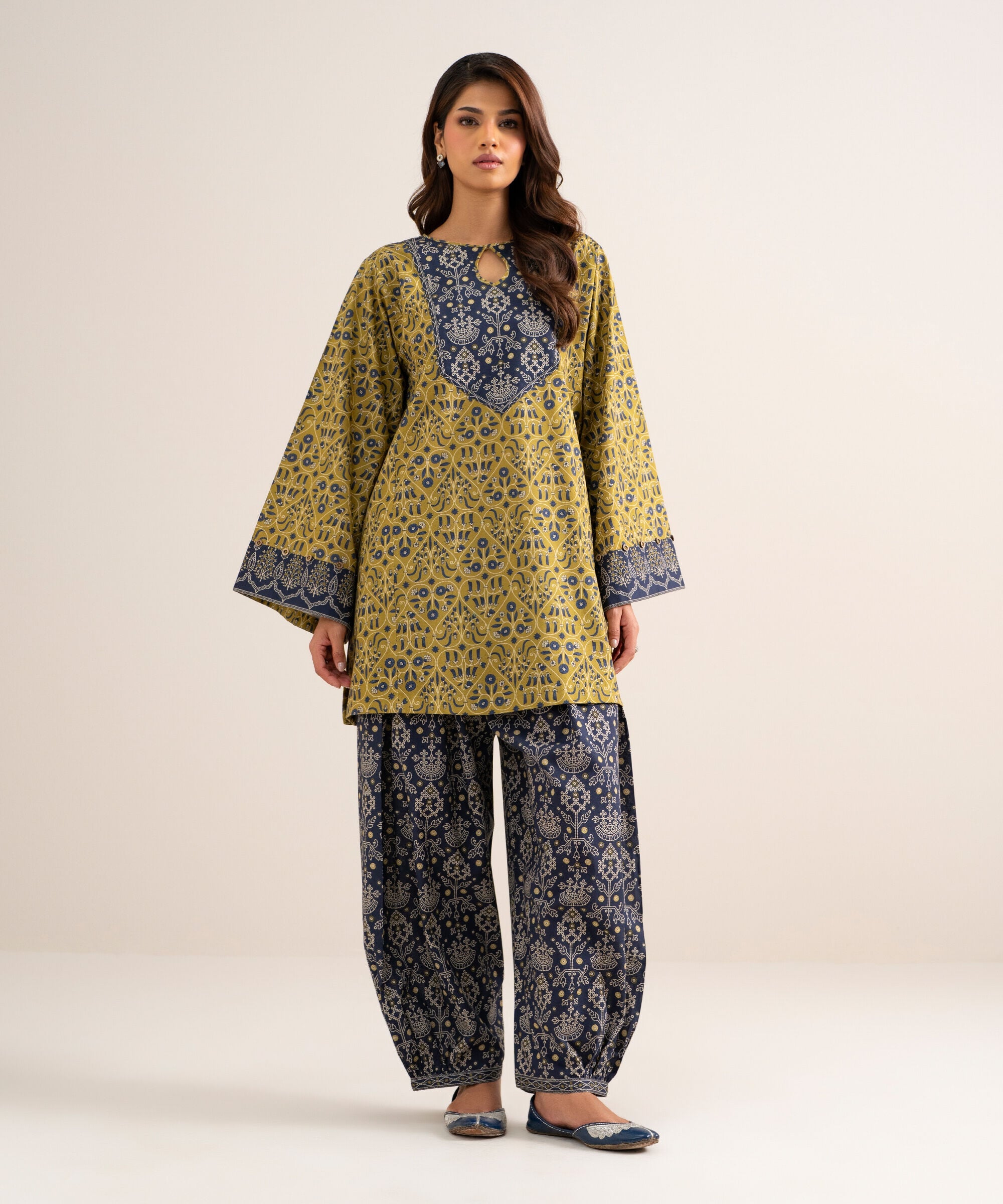 2 Piece - Printed Cotton Suit U2TDDS26V754