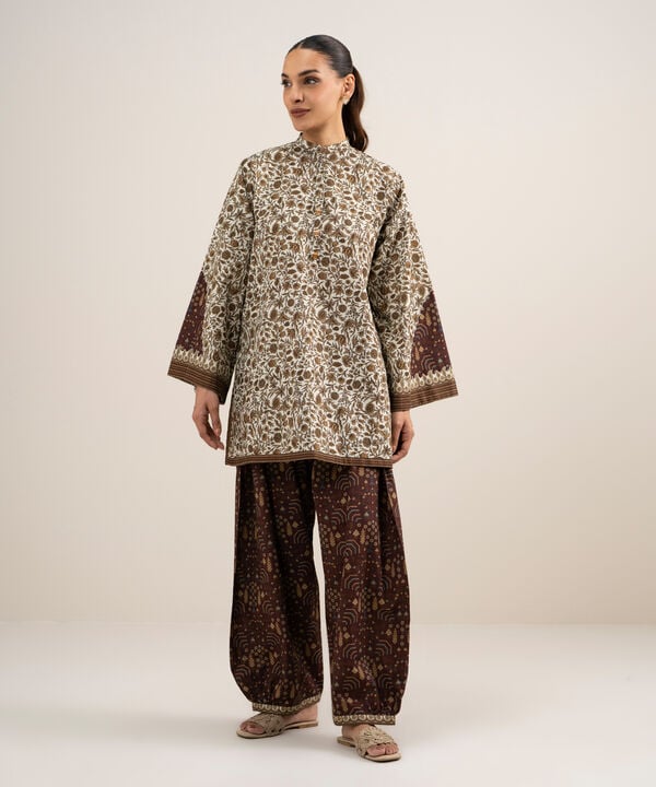 2 Piece - Printed Cotton Suit