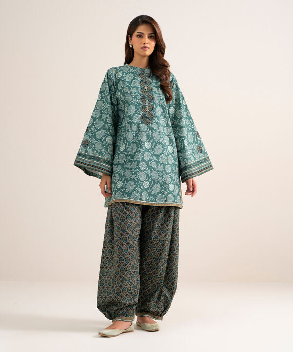 2 Piece - Printed Cotton Suit