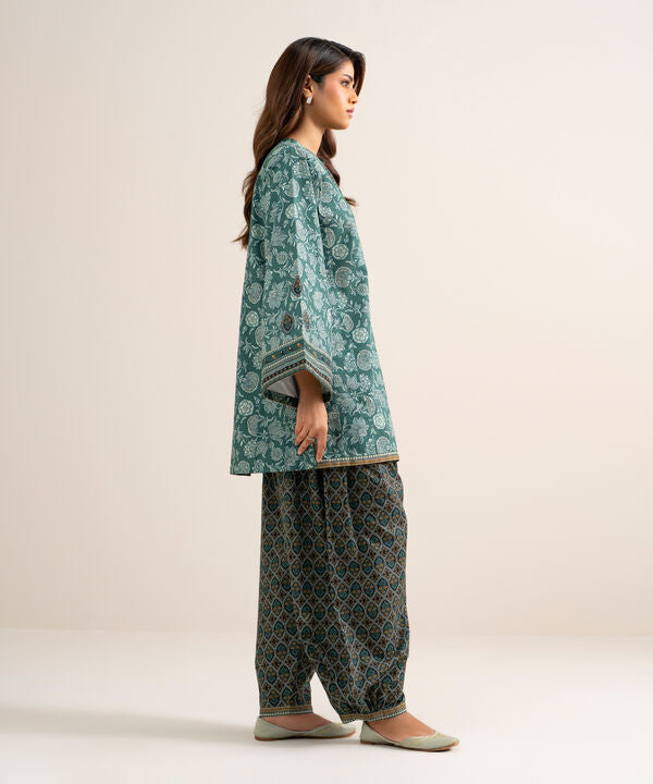 2 Piece - Printed Cotton Suit