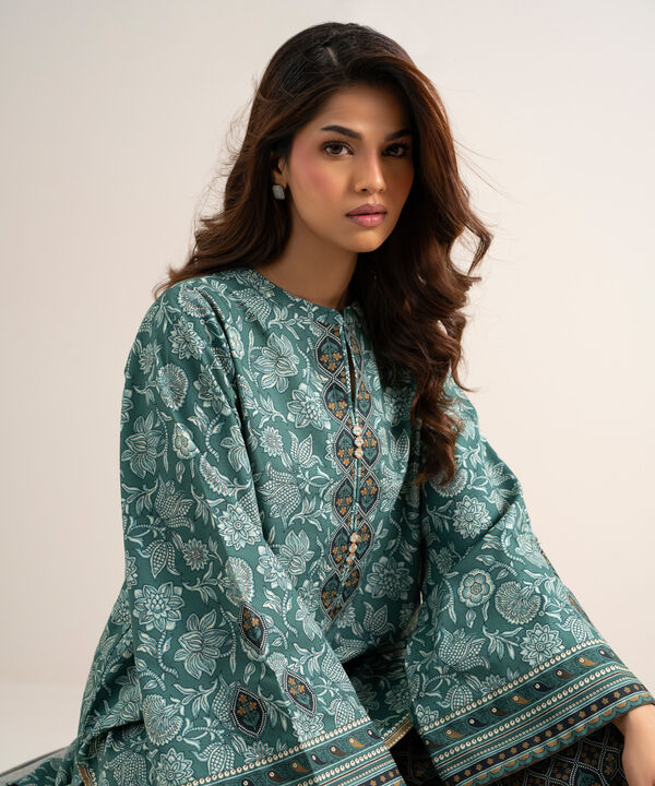 2 Piece - Printed Cotton Suit