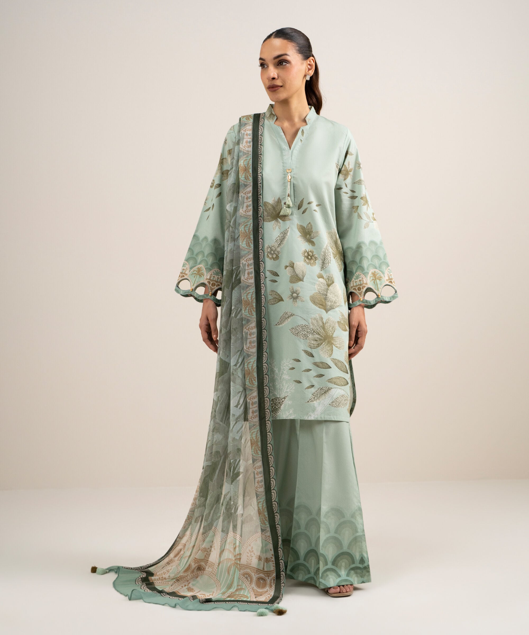 3 Piece - Printed Lawn Suit U2TDDS26V757