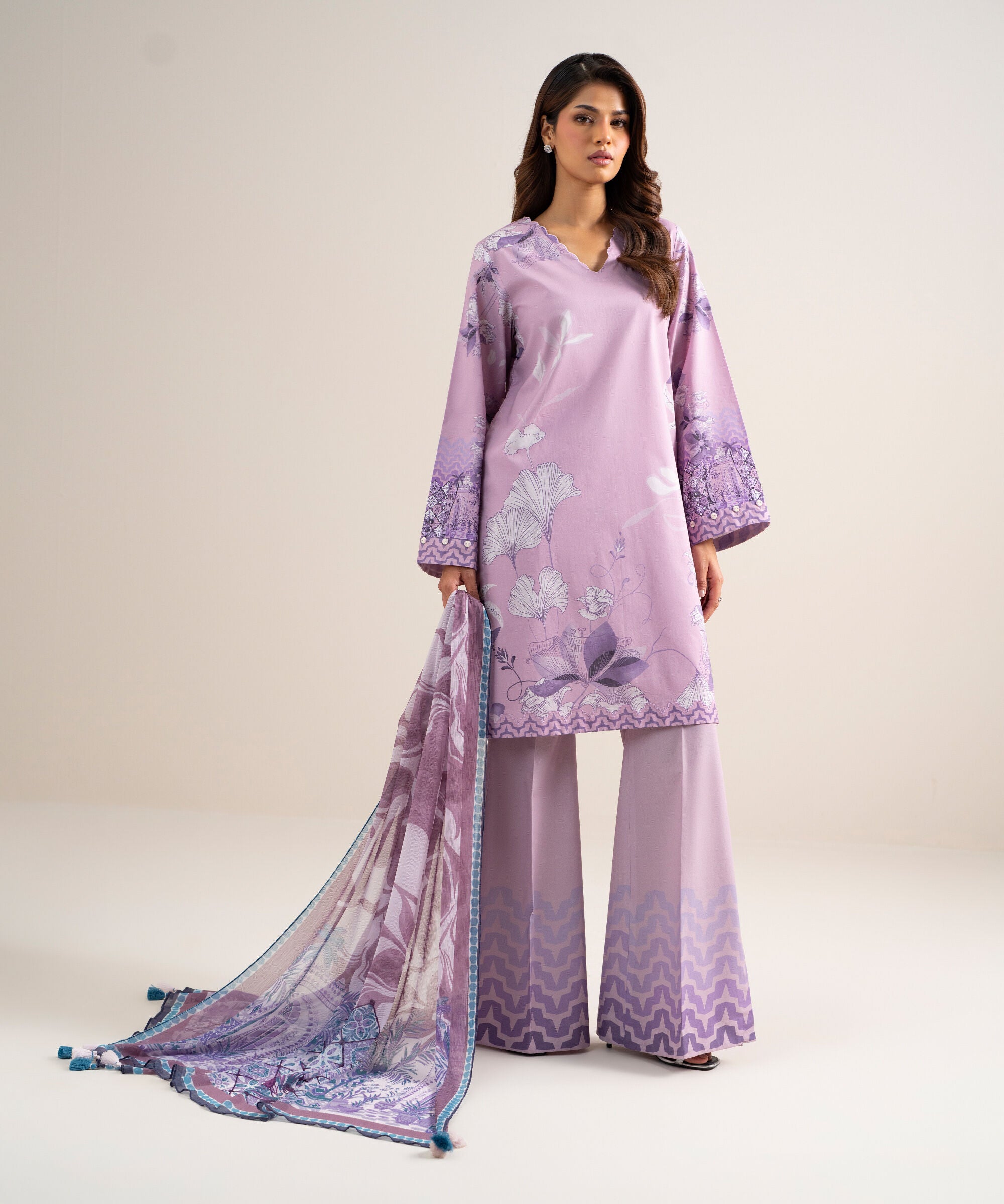 3 Piece - Printed Lawn Suit U2TDDS26V759