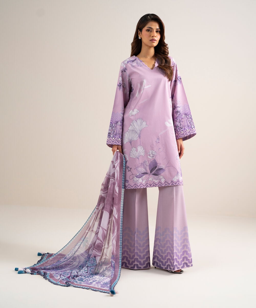 3 Piece - Printed Lawn Suit U2TDDS26V759