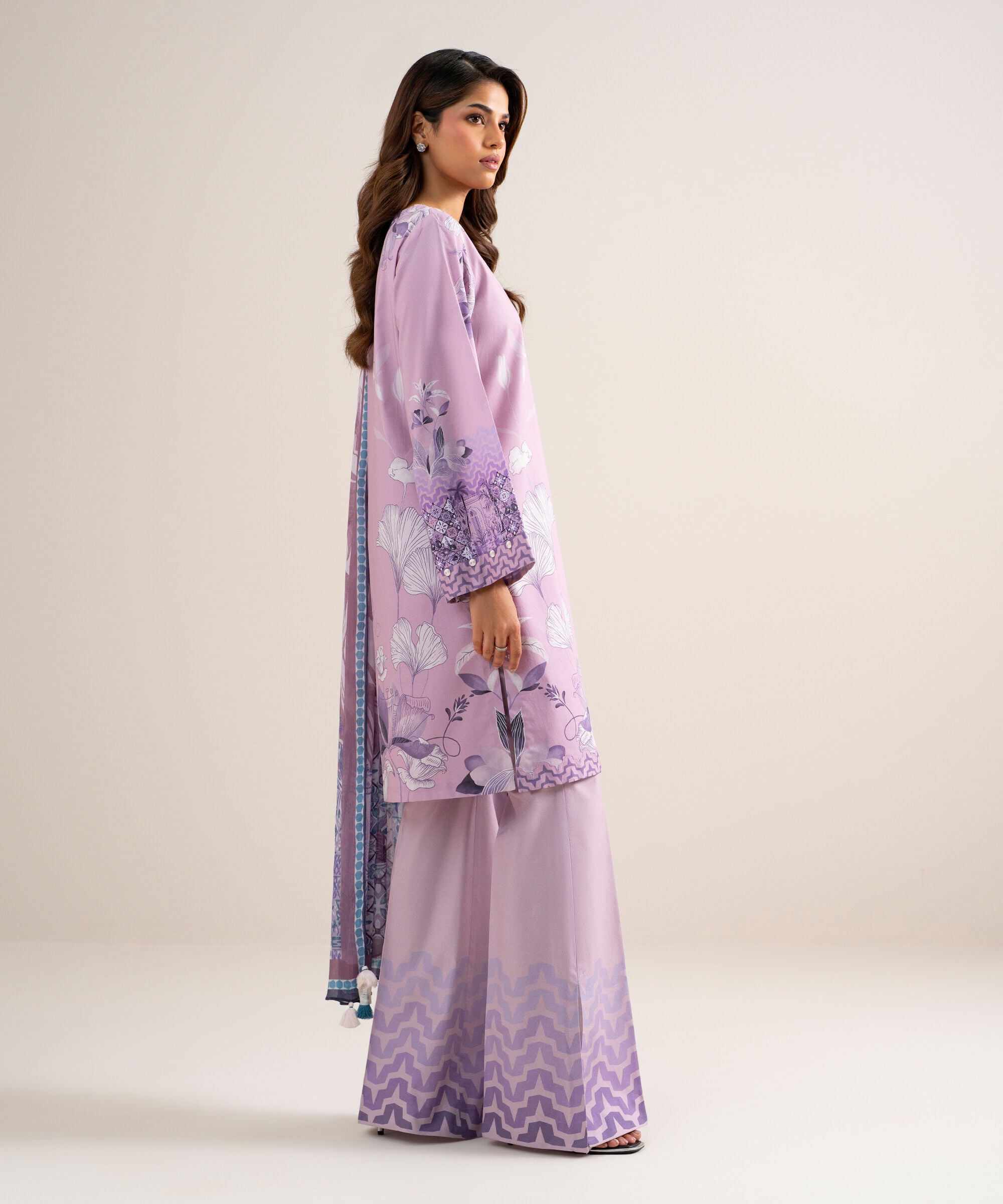 3 Piece - Printed Lawn Suit U2TDDS26V759