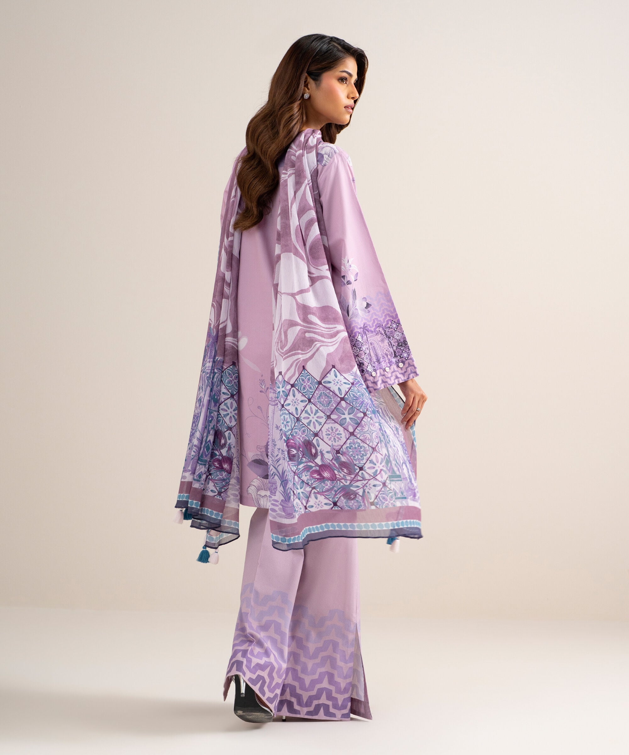 3 Piece - Printed Lawn Suit U2TDDS26V759