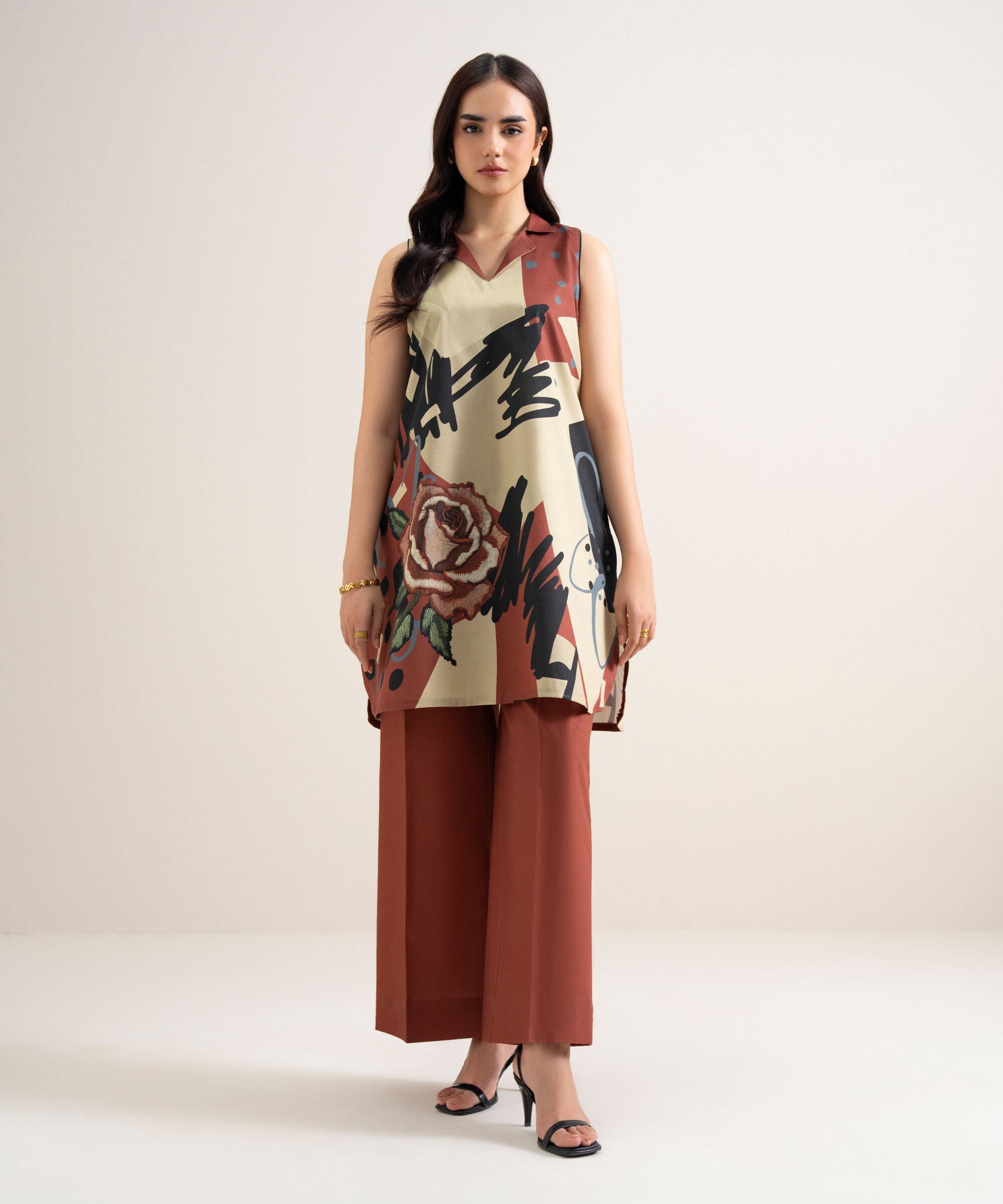 2 Piece - Printed Lawn Suit U2TDDS26V763