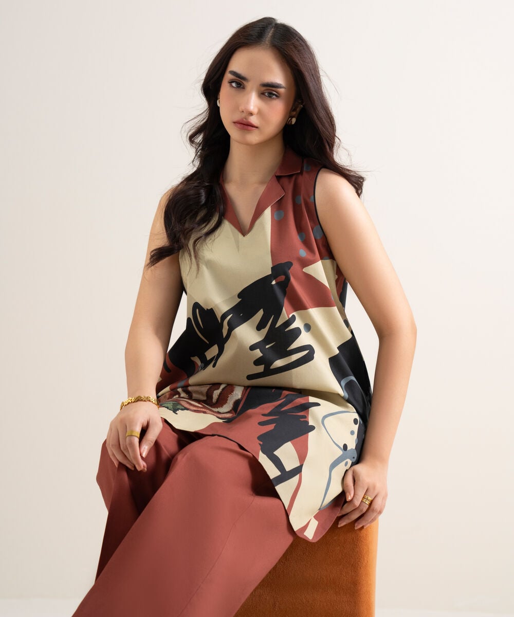 2 Piece - Printed Lawn Suit U2TDDS26V763