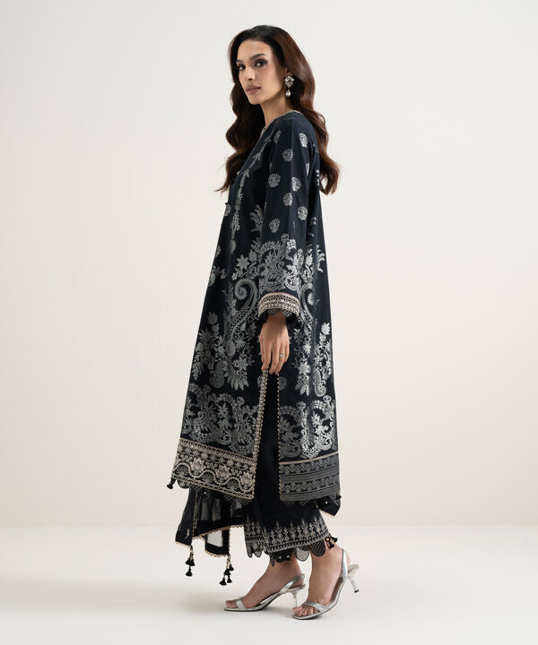 3 Piece - Embroidered Jacquard Suit