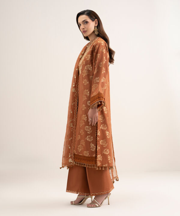 3 Piece - Embroidered Jacquard Suit