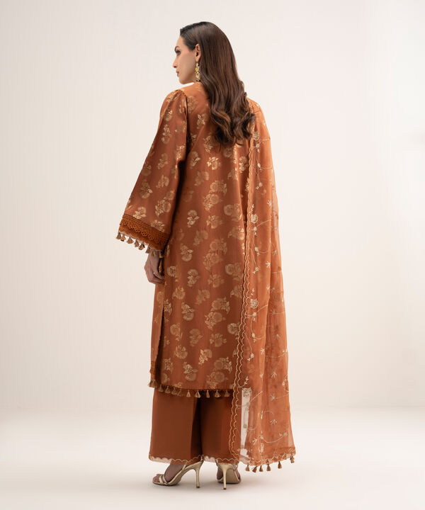 3 Piece - Embroidered Jacquard Suit