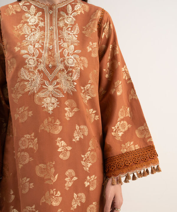 3 Piece - Embroidered Jacquard Suit