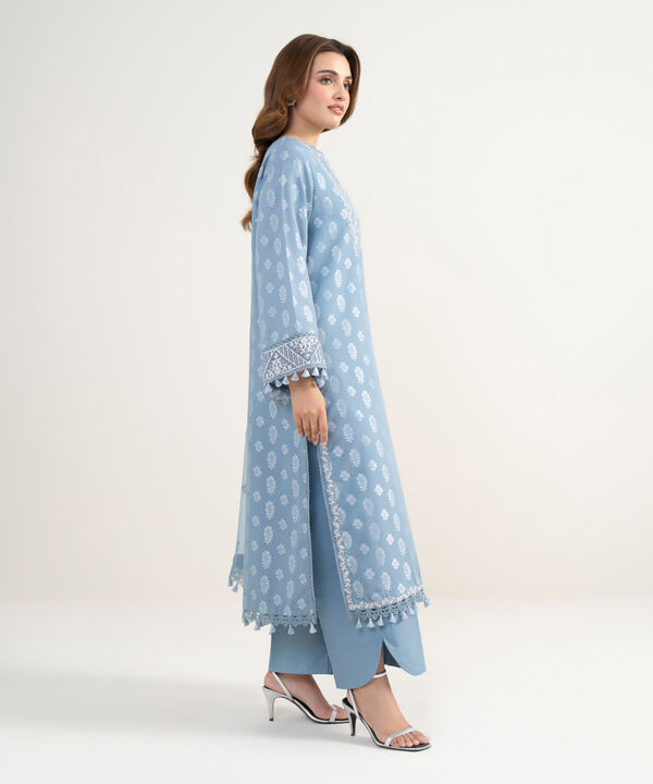 3 Piece - Embroidered Jacquard Suit