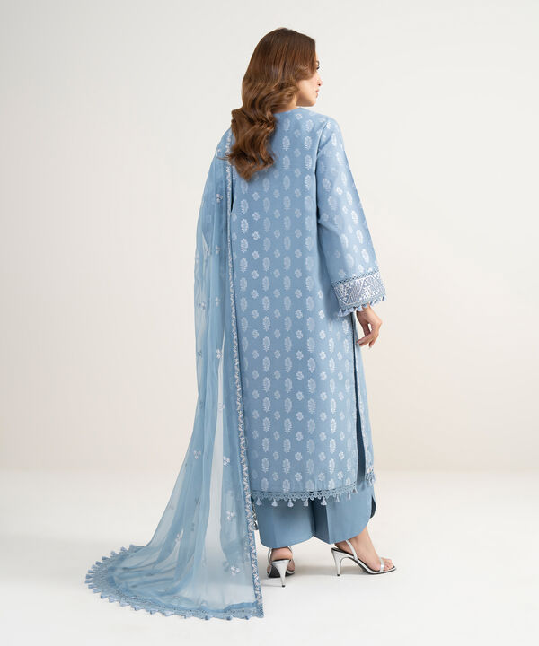 3 Piece - Embroidered Jacquard Suit