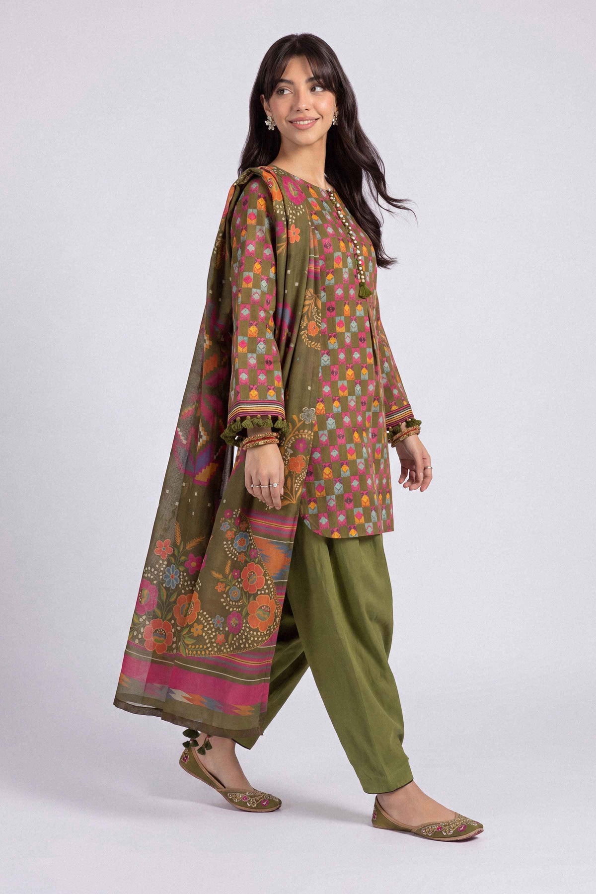 3 Piece - Digital Printed Suit - U3P-NISHA26WV1-10