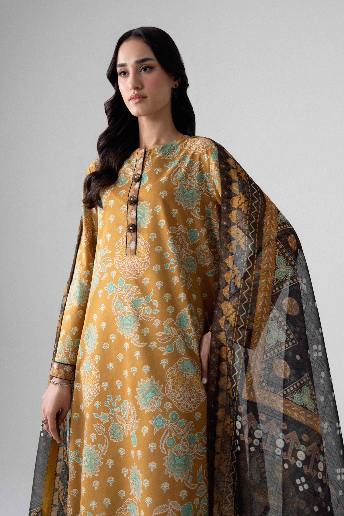 3 Piece - Digital Printed Suit - U3P-NISHA26WV1-36