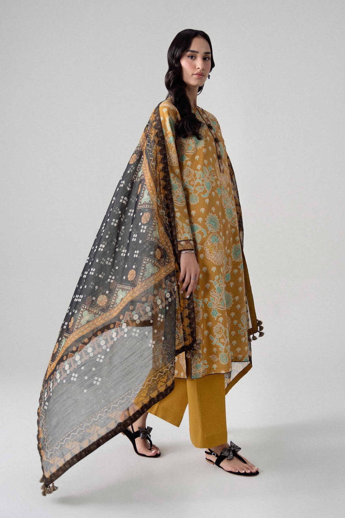 3 Piece - Digital Printed Suit - U3P-NISHA26WV1-36