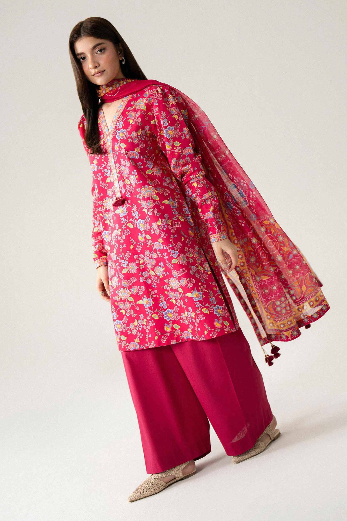 3 Piece - Digital Printed Suit - U3P-NISHA26WV1-37