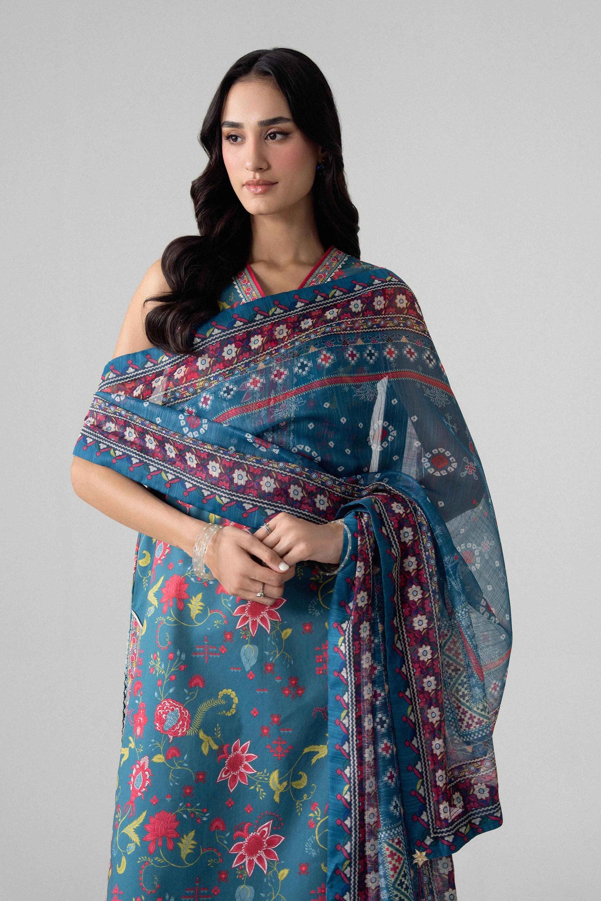 3 Piece - Digital Printed Suit - U3P-NISHA26WV1-40