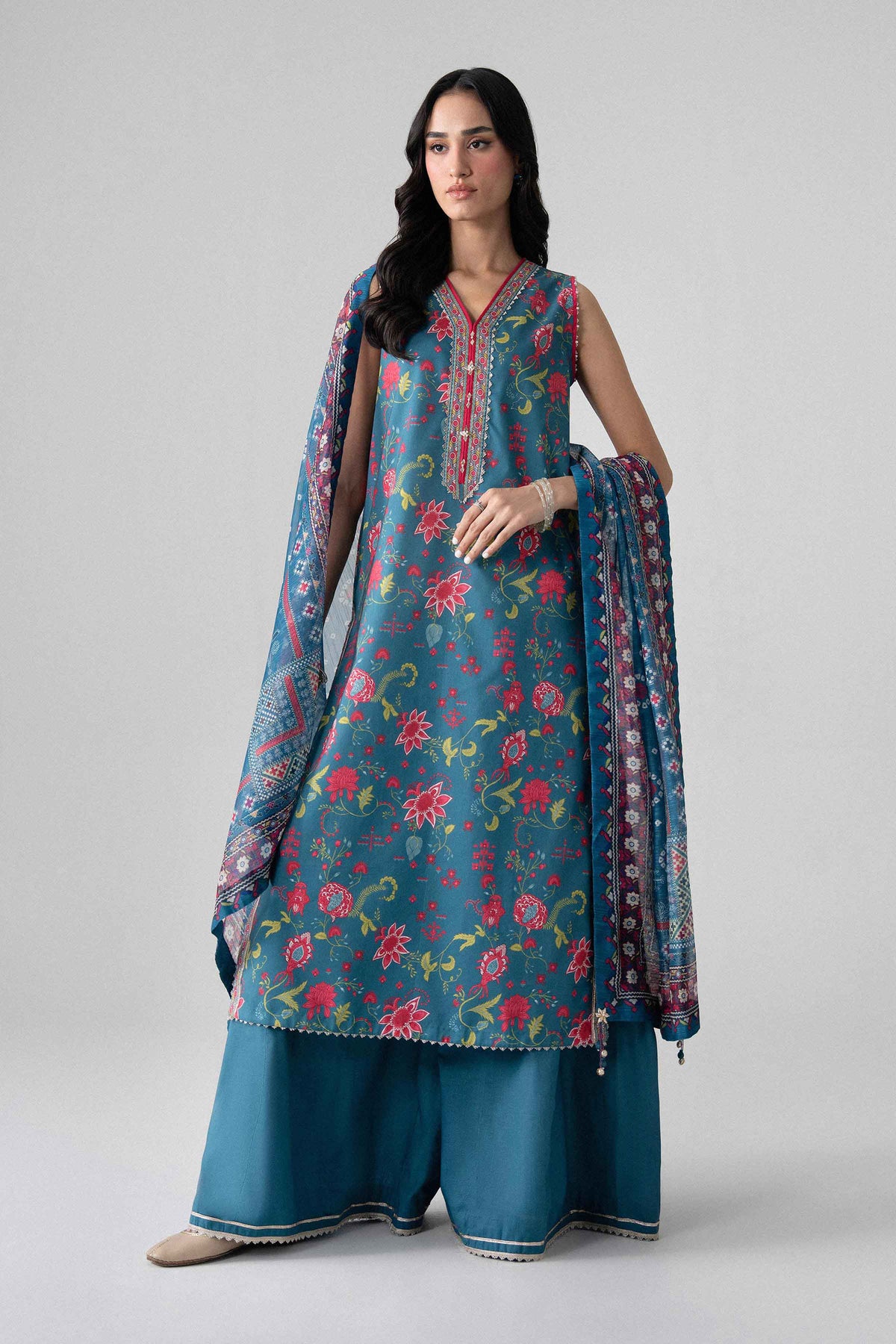 3 Piece - Digital Printed Suit - U3P-NISHA26WV1-40